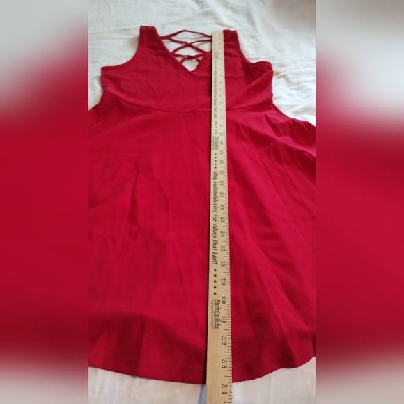 Red Strappy Back Dress, Size M - Picture 4 of 6